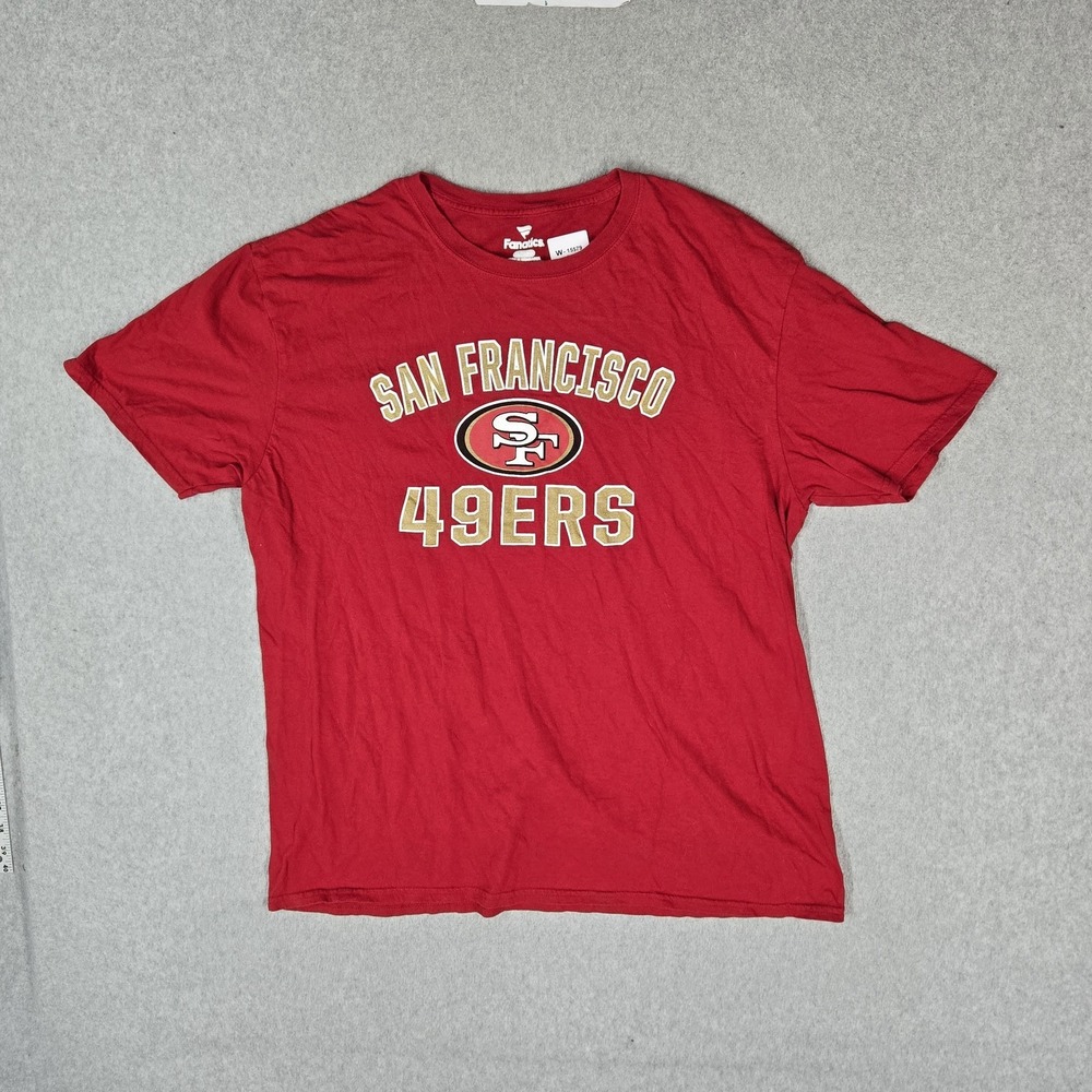 San Francisco 49ers Men Shirt XLT/EG Red Fanatics Graphic Team Logo Activewear